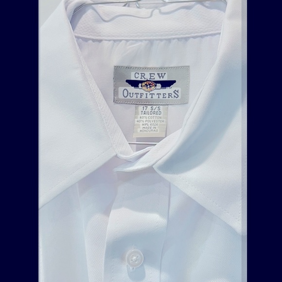 Two Crew Outfitters Cool Gold Oxford Fitted Pilot Shirt 17 S/S Tailored - Picture 3 of 5